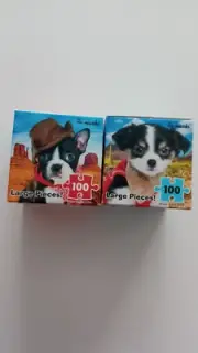 Re-marks 2 Puzzle 100 Pieces Puppies Large Pieces New Made in USA