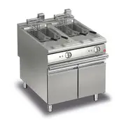Baron 22+22L Double Basin Electric Deep Fryer - Commercial Deep Fryers (SI-Q90FRI/E822) - Q90FRI/E822-SI