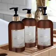 3 Pack 500ml Shower Soap Shampoo Conditioner Dispenser Clear Pump Bottle