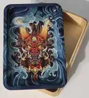 MAGNETIC STORAGE TRAY WOODEN STASH BOX ROLLING TRAY CHINESE DRAGON BRAND NEW