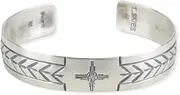 [Turquoise Skies] Tskies Sterling Silver Bracelet for Women Attune Cuff Zia Stamp Luxury Southwest