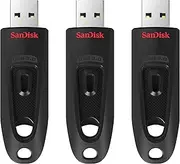 SanDisk 32GB Ultra USB 3.0 Flash Drive, USB Stick, Memory Stick with Transfer speeds up to 130MB/s, Password Protection, RescuePRO Deluxe Software for Data Recovery, Triple Pack, Black