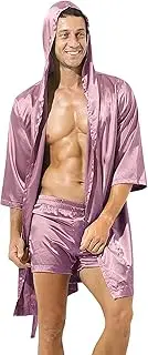 [Generic] Suit Fashion Color Thin Sexy Short Sleeved Simple Loose Bathrobe Men's And Women's Plus Size Set 1940s Mens Fashion