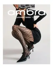 [Ambra] Leopard Sheer Tight in Black