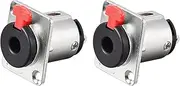 uxcell 6.35mm 1/4 Inch Female Stereo TRS Audio Socket Jack Connector Panel/Chassis Mount - 6.35mm Stereo Socket 2pcs