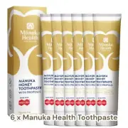 [Manuka Health] 6 x Manuka Honey MGO263+ Toothpaste with Propolis 75g NIB