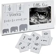 Keshufu Sonogram Picture Frame,Ultrasound Photo Frame with Baby Countdown Weeks, Pregnancy Announcement Photo Frame for Pregnancy Gift Parent Souvenir Standard 4"x3" Photo