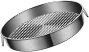 Kichvoe Stainless Steel Steamer Tray Handles Kitchen Food Steaming Plate for Even Heating and Quick Cooking Easy to Clean for Home and Restaurant Use