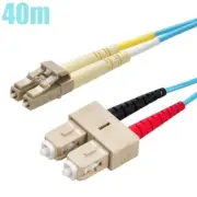 40M LC-SC UL MultiMode Duplex 50/125 OM4 Fiber Optic Patch Cable Cord OFNR Aqua