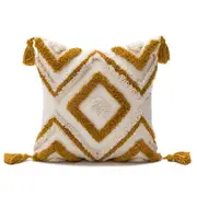 45*45cm Boho Embroidered Tufted Cushion Cover Pillow Cover Pillow Case for Decorative Throw Sofa Couch Bed Chair Living Room Bedroom