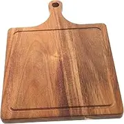 iplusmile Pizza Board with Grip Handle Small Serving Tray for Charcuterie and Snacks Wood and Versatile Restaurant Dessert Board for Home Entertaining