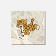 Go Diego Go Cartoon Baby Jaguar 4'' X 4'' Square Wooden Coaster