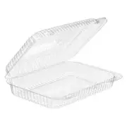 [25 PACK] 53oz Clear Hinged Food Storage Clamshell Container 8.75" x 5.75"