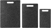 TOMVAES Cutting Boards for Kitchen, No BPA Chopping Boards Set of 3, Easy Grip Handle Black Marble Granite Color Cutting Board, Dishwasher Safe