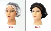 Disposable Polypropylene Mob Caps, Latex-Free, Size: 21" | Color: White, Black