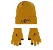 Air Jordan Beanie and Gloves Set Youth Boys Jumpman Flight Chutney Brown