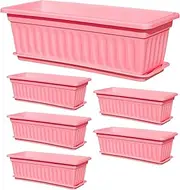 Window Planter - Flower Plant Containers | Railing Tree Box, Easy to Setup 6X Weather Resistant Container Built-in Drainage Holes Accessories Portable for Growing and Vegetables Kitchen