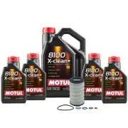 9L Motul 8100 X-CLEAN + 5W30 Wix Filter Motor Oil Change Kit For Mercedes API SN