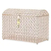 ELLDOO Crystal Wedding Card Box with Heart Lock, Money Card Box Treasure Ches...