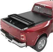 STIDPFZX PVC Soft Quad Fold Pickup Truck Bed Cover,Compatible for Navara Tonneau Cover Navara Extra Short Bed 5'5"