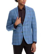 Jack Victor Plaid Unstructured Regular Fit Sport Coat