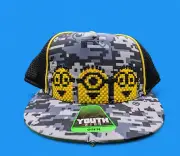 Minions Hat Cap Youth Light Up Mesh Despicable Me Flat Bill Snap Back Boys Girls