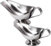 BIUDECO 2pcs Stainless Steel Sauce Cups Gravy Boat Condiment Bowl for Restaurant Bar Catering