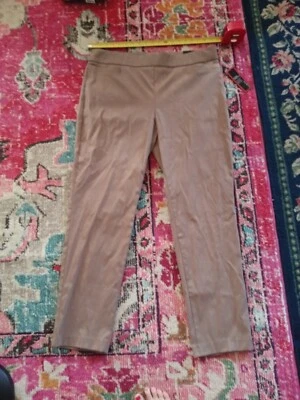 NEW NWT Kim Rogers women 18 plus pants dress work Straight leg super stretch tan