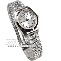 在飛比找Yahoo!奇摩拍賣優惠-OMAX 時尚城市圓錶 銀色不銹鋼帶 藍寶石水晶 鑽錶 女錶