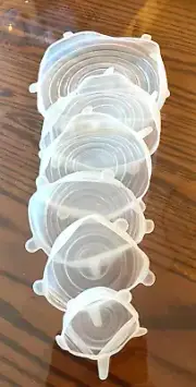 Silicone Stretch Lids 2 sets of 6pcs, 12 UltraFlex - Flexible, Dishwasher safe