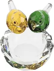 Kisangel Easter Crystal Birds Sculpture Delicate Bird Nest Ornament for Home Decor Accent Versatile Table Decoration for Living Room Office Present for Celebrations
