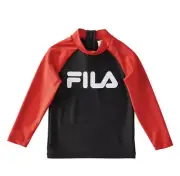 Boys size 4 FILA ZIGGY Long sleeve rvest top rashie Black red NEW UPF50+ 7146