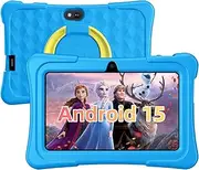 Kids Tablet, Android 15 7 Inch Tablet for Kids, 8GB + 32GB 1TB Expansion, Quad-Core Kids Tablets with Shockproof Case, BT5.0, WiFi 5, Parental Control, Gaming