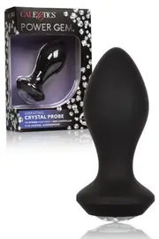 California Exotic Crystal Probe 3.75" Vibrating Silicone Butt Plug with Gem Base