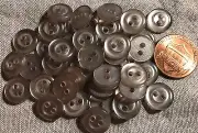 24 Pearlized Smoky Grey Hint of Brown Plastic Shirt Buttons 7/16" 11mm 8262