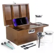 Premium Brown Storage Box,Decorative Bamboo Box with Combination Lock,Ultimat...