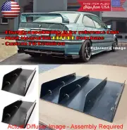 3 Pcs Black Rear Bumper Diffuser Splitter Shark Fins Canards For Mercedes Smart
