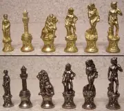 Chess Set Pieces pewter Renaissance Florentine Michelangelo NEW 3 1/4" Kings