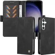 [Umlovecase] for Samsung S23 FE 5G Case,for Galaxy S23 FE 5G Wallet Case,Pu Leather Folding Flip Cover Magnetic Card Slot Stand Protective Cover-Black