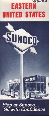 1963 Sunoco Road Map: Detroit and Vicinity NOS