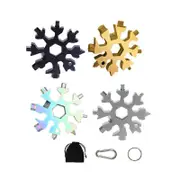 18 In 1 Stainless Multi-Tool Snowflake Keychain Wrench Screwdriver Bottle Opener