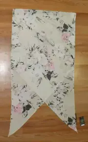 New Vince Camuto Happy Flowers Oblong Scarf 18"x72" Bias Cut NWT #VC392