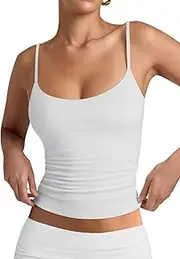 [PINKMSTYLE] Women's Basic Double Lined Scoop Neck Tank Tops Adjustable Cami Tank Summer Sleeveless Tops