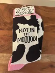 Primitives by Kathy Crew Socks “Not In The Moooood" Cows