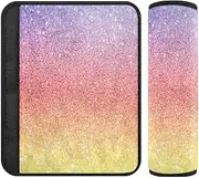 Purple Red Yellow Glitter Soft Flannel Seatbelt Covers Infant - Cushioned Strap Pads for Cars, Camera Bags, and Backpacks