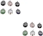 TEHAUX 12pcs Crystal Tree Charms Alloy Tree Pattern Necklace Accessories for Jewelry Making for Earrings Bracelets and