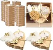 MTLEE 50 Pcs Wedding Candle Favors Bridal Shower Wedding Favors for Guests Bulk Rustic Thank You Gifts Tealight for Anniversary Engagement Baptism Birthday Party Return Gifts
