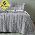 Bianca Langston Comforter Set Silver. Modern Beautifully quilted. 6 Piece Set