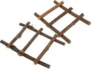 BESPORTBLE Miniature Rattan Ladder Set Rattan Mini Ladder for Micro Landscape Adorn Decorative Doll Garden Accessory