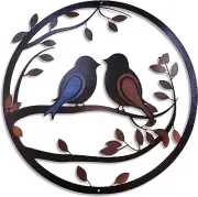Metal Bird Tree Sculpture Wall Art Fence Home Decor Hang Patio Balcony Kitchen